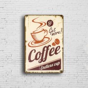Personalised Rustic Vintage Metal Coffee Tin Plaque Poster Signs