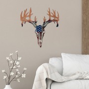 Metal Deer Head Wall Ornament Animal Silhouettes Crafts Hanging Decoration for Home
